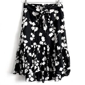 Ann Taylor Floral Print High Low Tiered Hemline Maxi Skirt